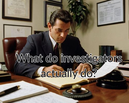 Investigator checks facts in a case folder.